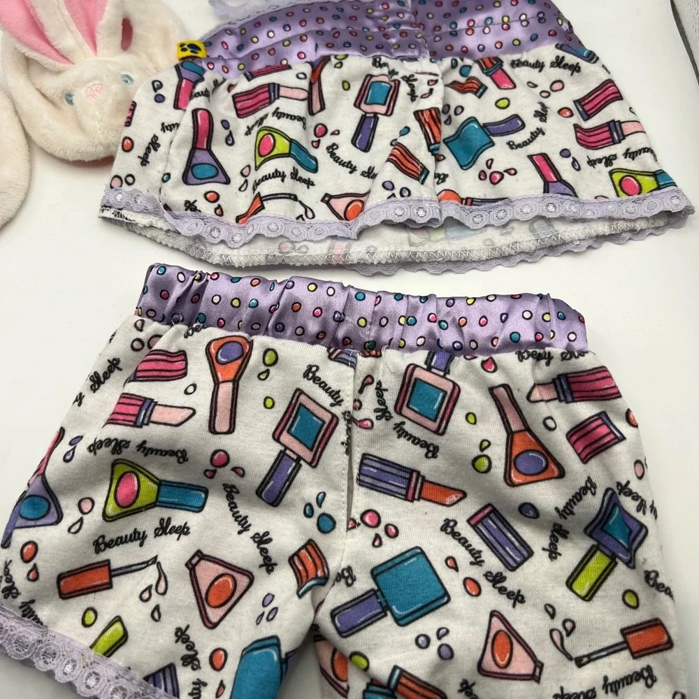 Build A Bear Pajama Outfit Cosmetic Print Bunny Slippers